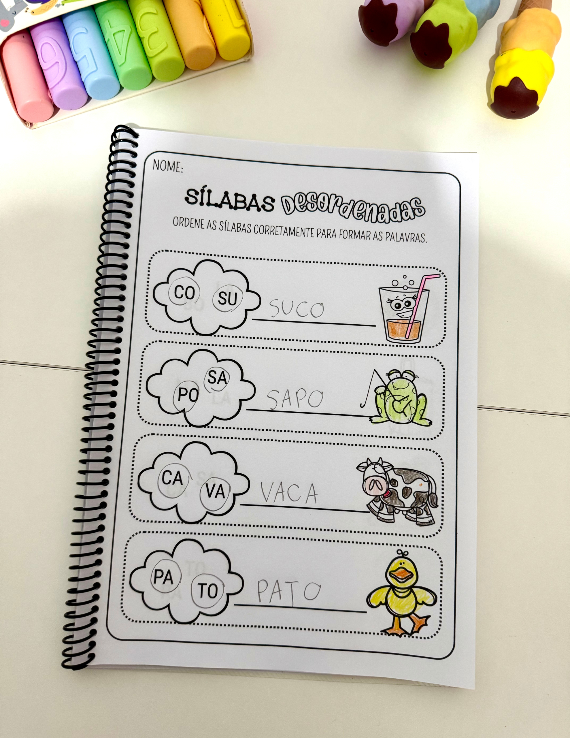 APOSTILA SÍLABAS DESORDENADAS - SÍLABAS SIMPLES - Imagem 2