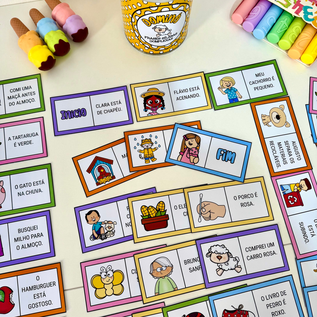 RECURSO DOMINÓ DE FRASES - SÍLABAS COMPLEXAS