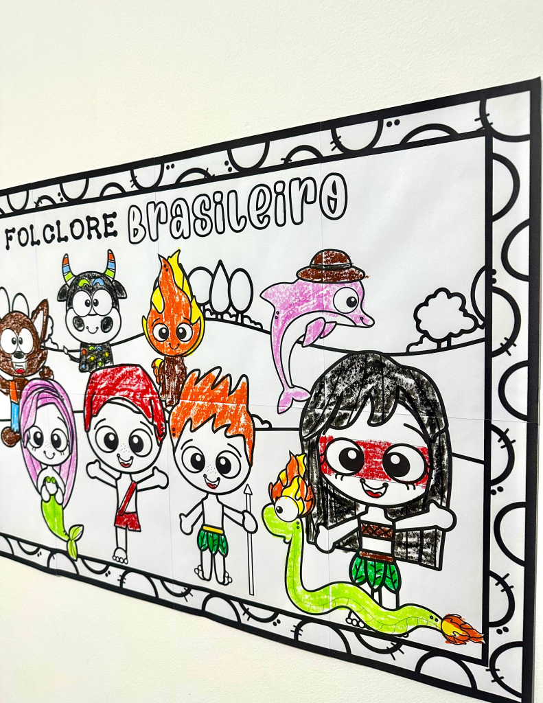CARTAZ PARA PINTURA COLETIVA – TEMA FOLCLORE BRASILEIRO – Lopes Kids