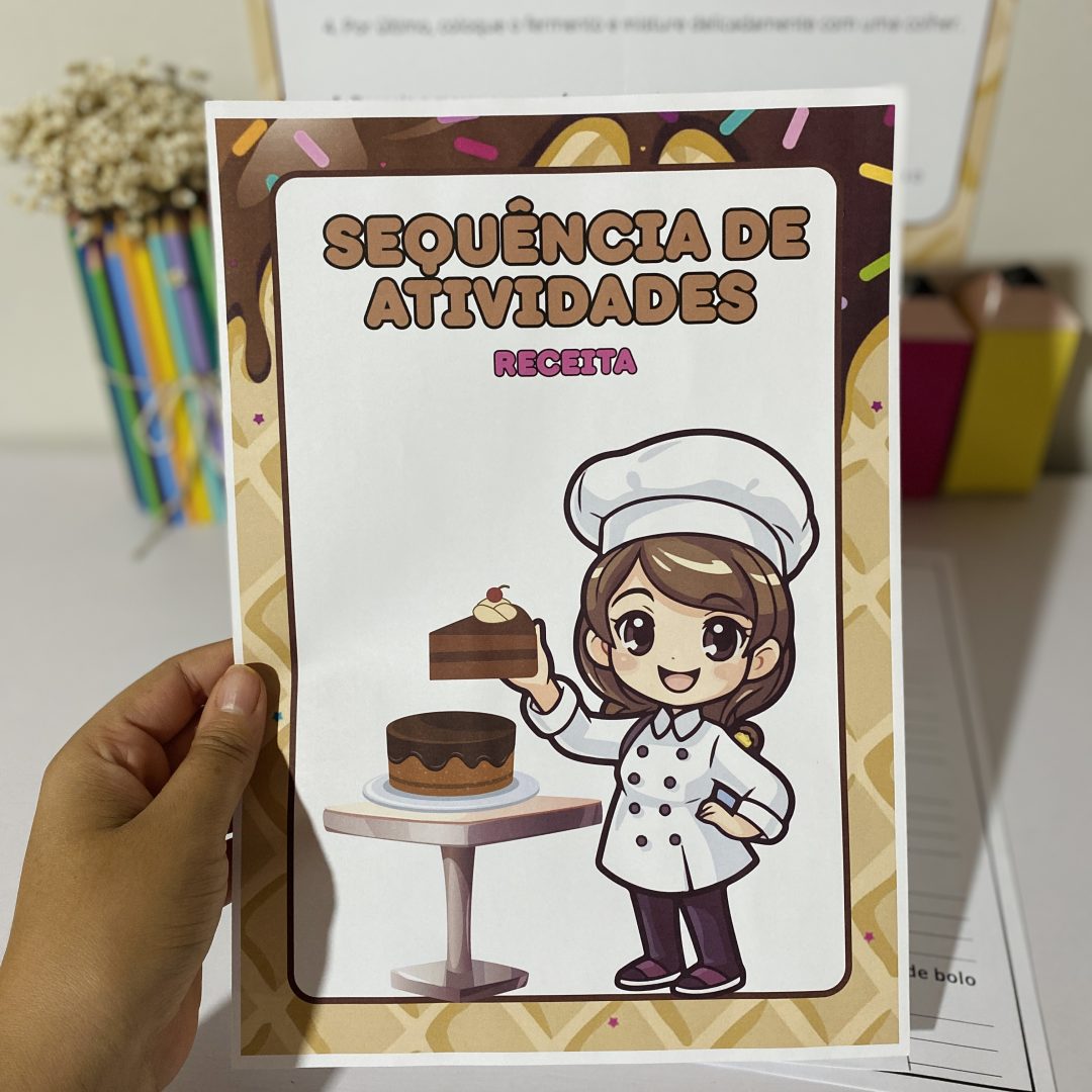 CARTAZ AMPLIADO + ATIVIDADES - RECEITAS DE BOLO DE CHOCOLATE